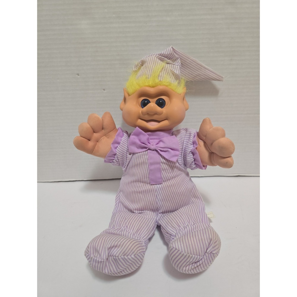 Vintage 1991 International Teddy Bear  Bedtime Troll Doll Plush PJ'S Y2K